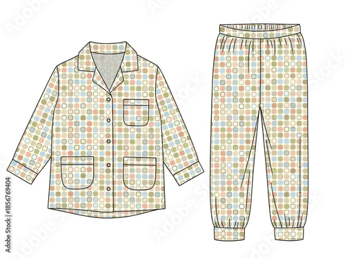 Cozy Pastel Pajama Set Comfortable Sleepwear for Relaxation and a Peaceful Night's Rest