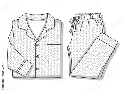 Cozy Pajama Set Illustration Comfortable Sleepwear Design for Relaxation and Nighttime Comfort