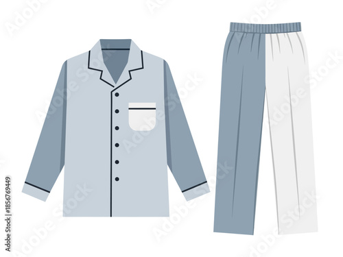 Stylish and Comfortable Pajamas A Vector Illustration of a Classic Sleepwear Set