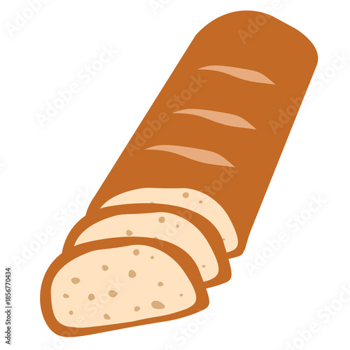 Sliced ​​French baguette