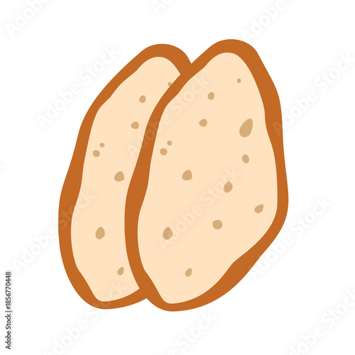 Sliced ​​French baguette