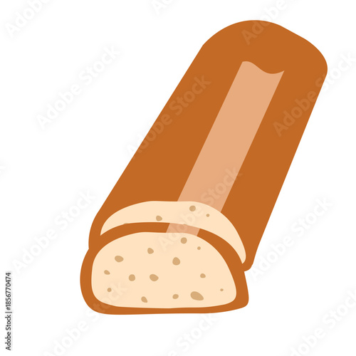 Sliced ​​French baguette