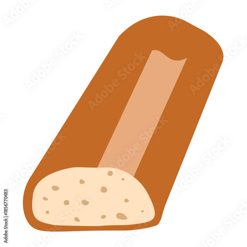 Sliced ​​French baguette