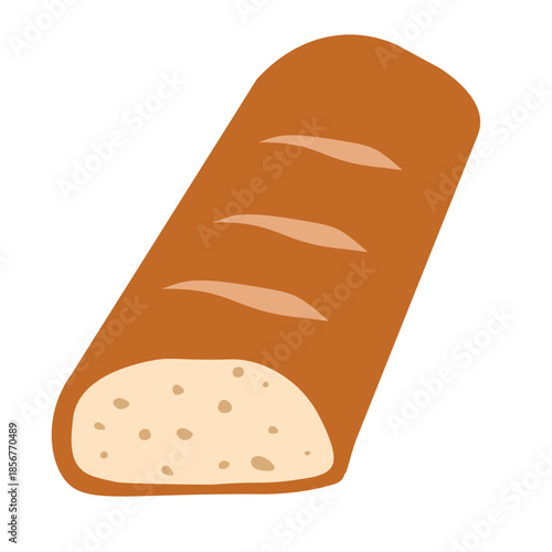 Sliced ​​French baguette