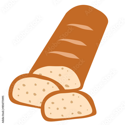 Sliced ​​French baguette