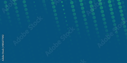 Halftone gradient dots background vector illustration. Blue green dark dotted, blue light halftone texture.  Retro abstract print. Geometric spots duotone cover. The geometric abstract pattern .