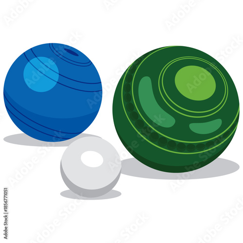 Lawn Bowling Balls vector drawing.