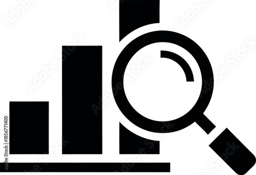 Examining data with magnifying glass