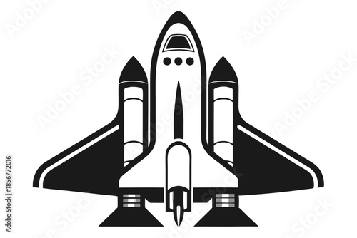 space shuttle silhouette line art vector illustration