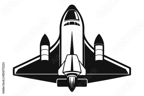 space shuttle silhouette line art vector illustration