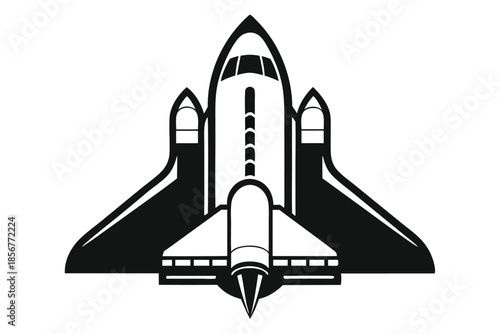 space shuttle silhouette line art vector illustration