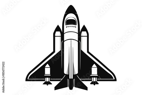 space shuttle silhouette line art vector illustration