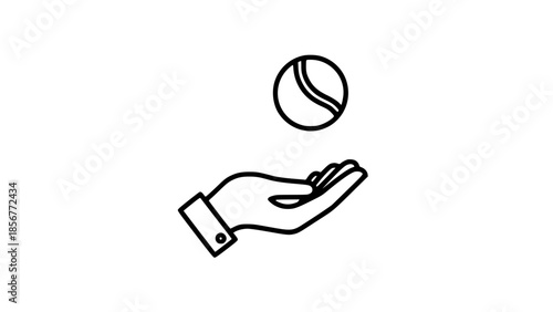 Hand eye training black white icon