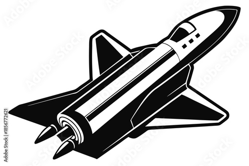 space shuttle silhouette line art vector illustration