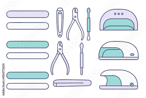 Nail Care Tools and UV Lamp Set