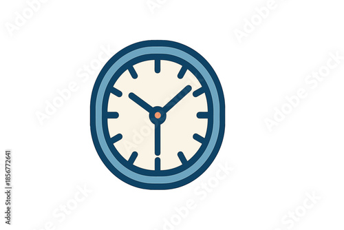 Simple clock icon with blue outline