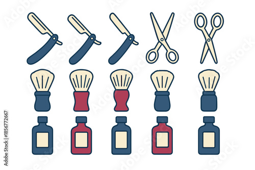 Barber Shop Equipment Icons