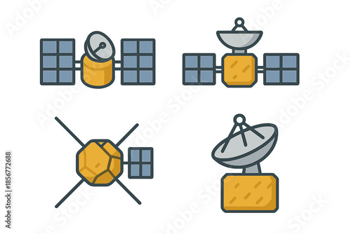 Space Satellites Icon Set