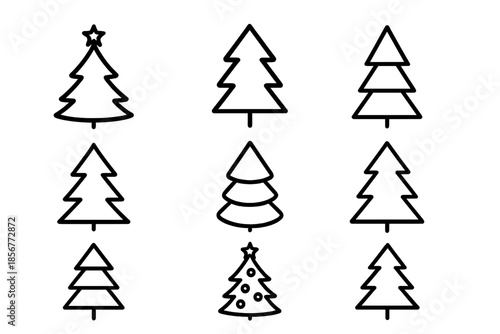 Nine Christmas Tree Icons