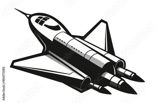 space shuttle silhouette line art vector illustration