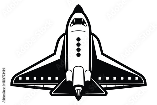 space shuttle silhouette line art vector illustration