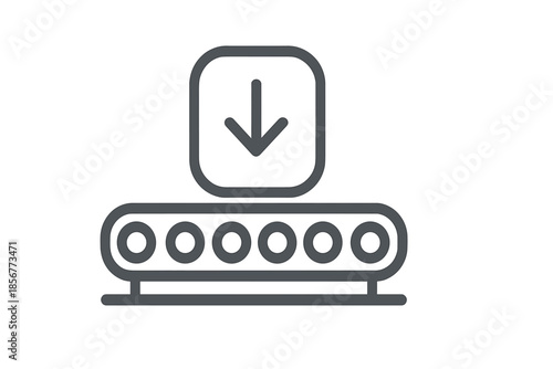 Conveyor belt with download arrow icon