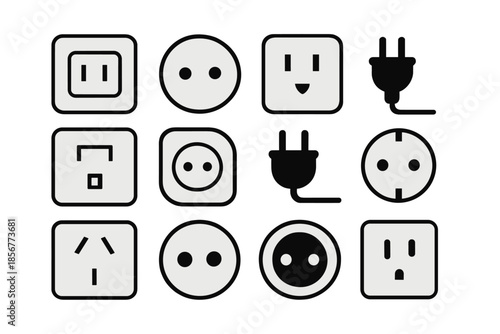 Collection of Electrical Plugs and Sockets