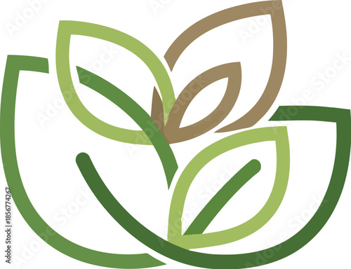 Minimalist Abstract Leaf Icon for Eco Organic Brand Identity