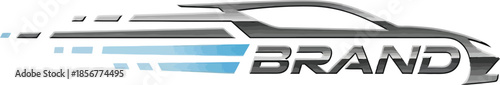 Sleek Automotive Car Silhouette Logo with Speed Motion Lines