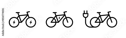 Electric bicycle icon set
