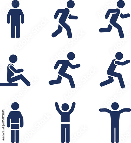 human figure, standing figure, running figure, jumping figure, sitting figure, walking figure, raising arms figure, spread arms figure.eps