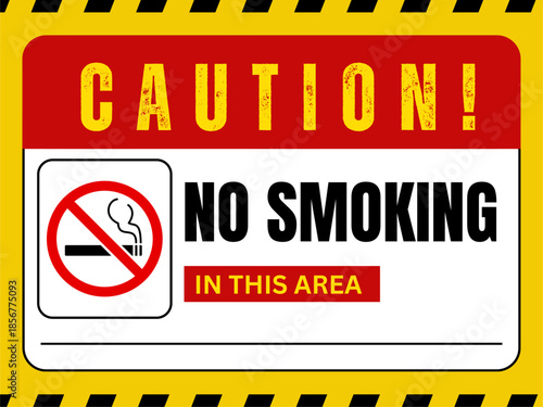 Caution, Minimalist No Smoking Sign