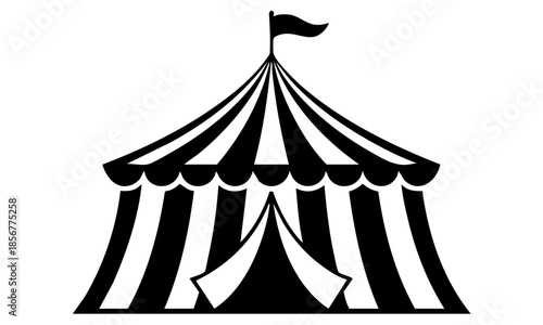 Circus tent icon. representing entertainment venue, festival space, or carnival event infrastructure