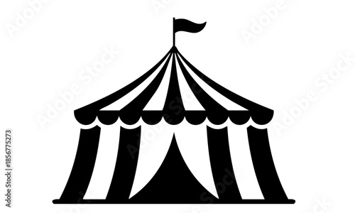 Circus tent icon. representing entertainment venue, festival space, or carnival event infrastructure