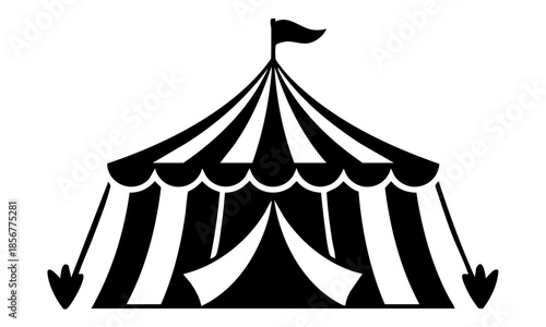 Circus tent icon. representing entertainment venue, festival space, or carnival event infrastructure