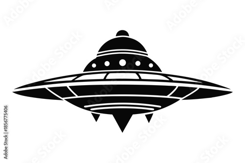 spaceship silhouette line art vector illustration
