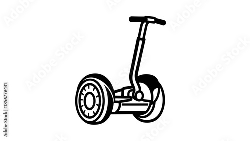 Black and White Segway Illustration.