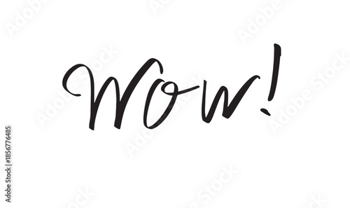 wow text font calligraphy hand written lettering script black color object icon wow surprise happy birthday fun enjoy banner wow anniversary happy advertisement marketing sale wow modern wow emotion 
