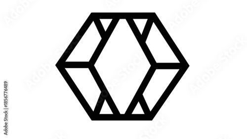 Black Geometric Diamond Shape Illustration.