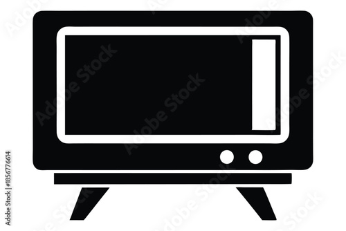 smart tv silhouette line art vector illustration