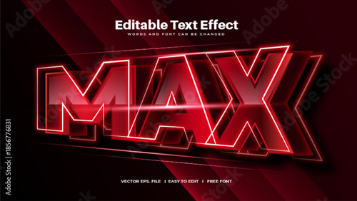 Red Bold Max Editable Text Effect