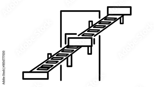Conveyor Belt System Illustration.