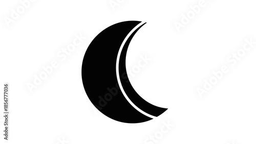 Crescent Moon Icon Simple Design Element.