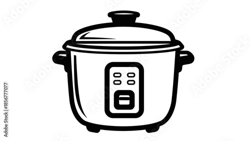 Electric Pressure Cooker Simple Line Drawing.
