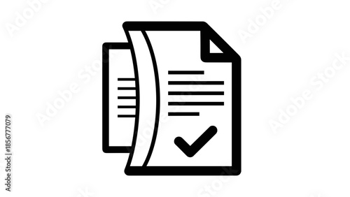 Document with Checkmark Icon Simple Design.