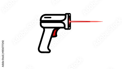 Laser Gun Device Emitting Red Beam.