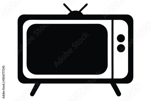 smart tv silhouette line art vector illustration
