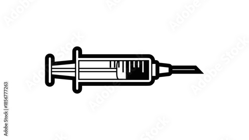 Medical Syringe with Needle Illustration.