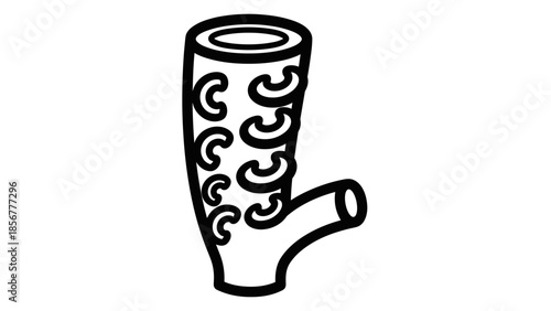 Ornate Water Pipe Illustration Simple Design.