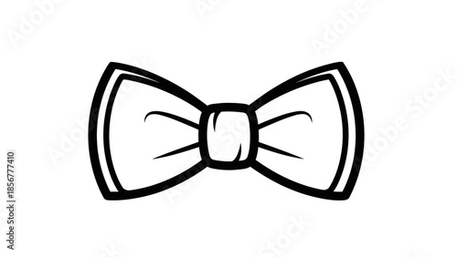 Simple Black and White Bow Tie Illustration.
